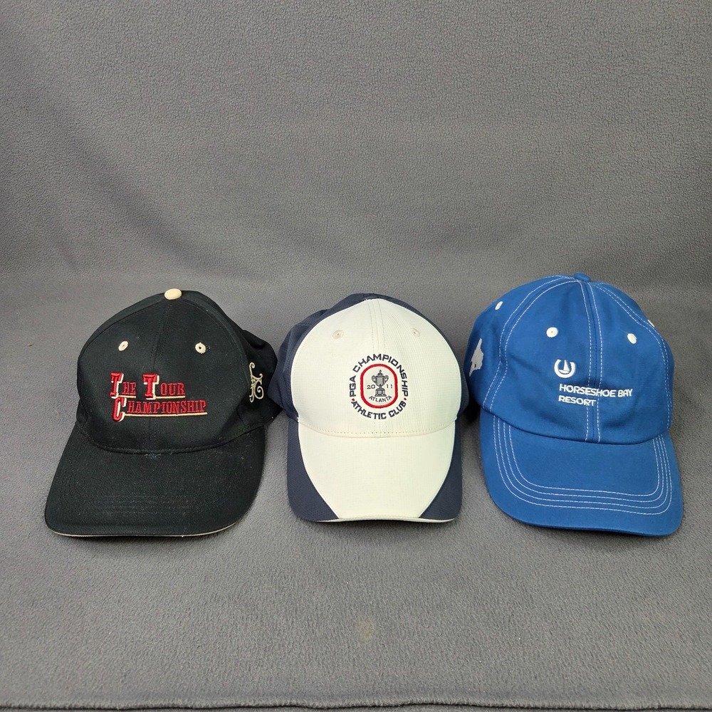Lot of 3 PGA Championship Golf Hats Multicolor Adjustable OSFA Horseshoe Bay